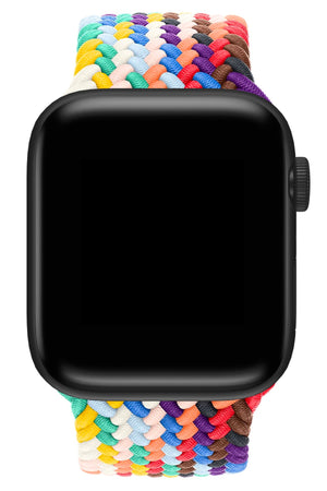 Apple Watch Uyumlu Örgü Loop Kordon Rainbow  bikordon