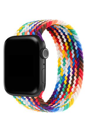 Apple Watch Uyumlu Örgü Loop Kordon Rainbow  bikordon