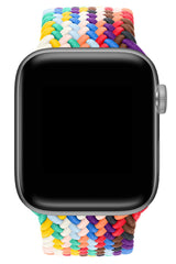 Apple Watch Uyumlu Örgü Loop Kordon Rainbow