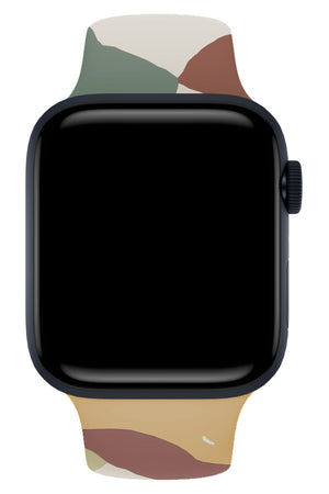 Apple Watch Compatible Silicone Powder Loop Band Dark Rajah 