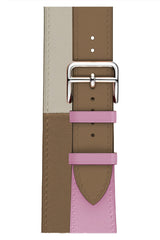 Apple Watch Uyumlu Spiralis Deri Kordon Puka Pembe