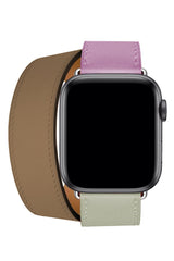 Apple Watch Uyumlu Spiralis Deri Kordon Puka Pembe