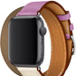 Apple Watch Compatible Spiralis Leather Band Puka Pink 