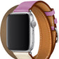 Apple Watch Uyumlu Spiralis Deri Kordon Puka Pembe