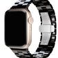 Apple Watch Compatible Three Links Ceramic Loop Band Black 