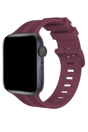 Apple Watch Uyumlu Silikon Line Loop Kordon Mulberry  bikordon
