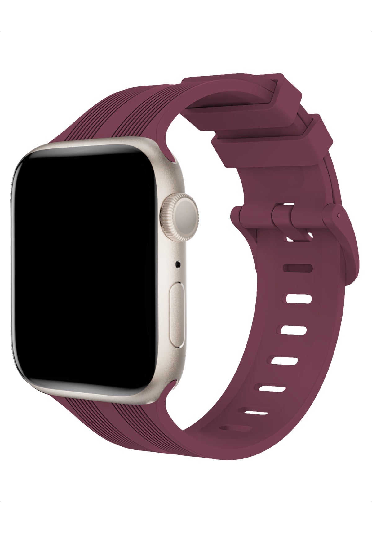 Apple Watch Uyumlu Silikon Line Loop Kordon Mulberry  bikordon