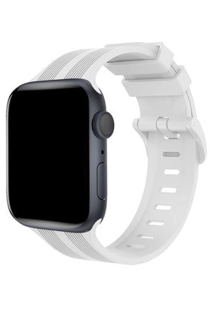 Apple Watch Uyumlu Silikon Line Loop Kordon Snow  bikordon