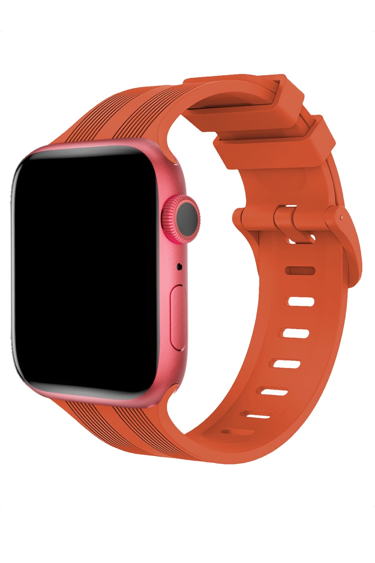 Apple Watch Uyumlu Silikon Line Loop Kordon Tangelo  bikordon