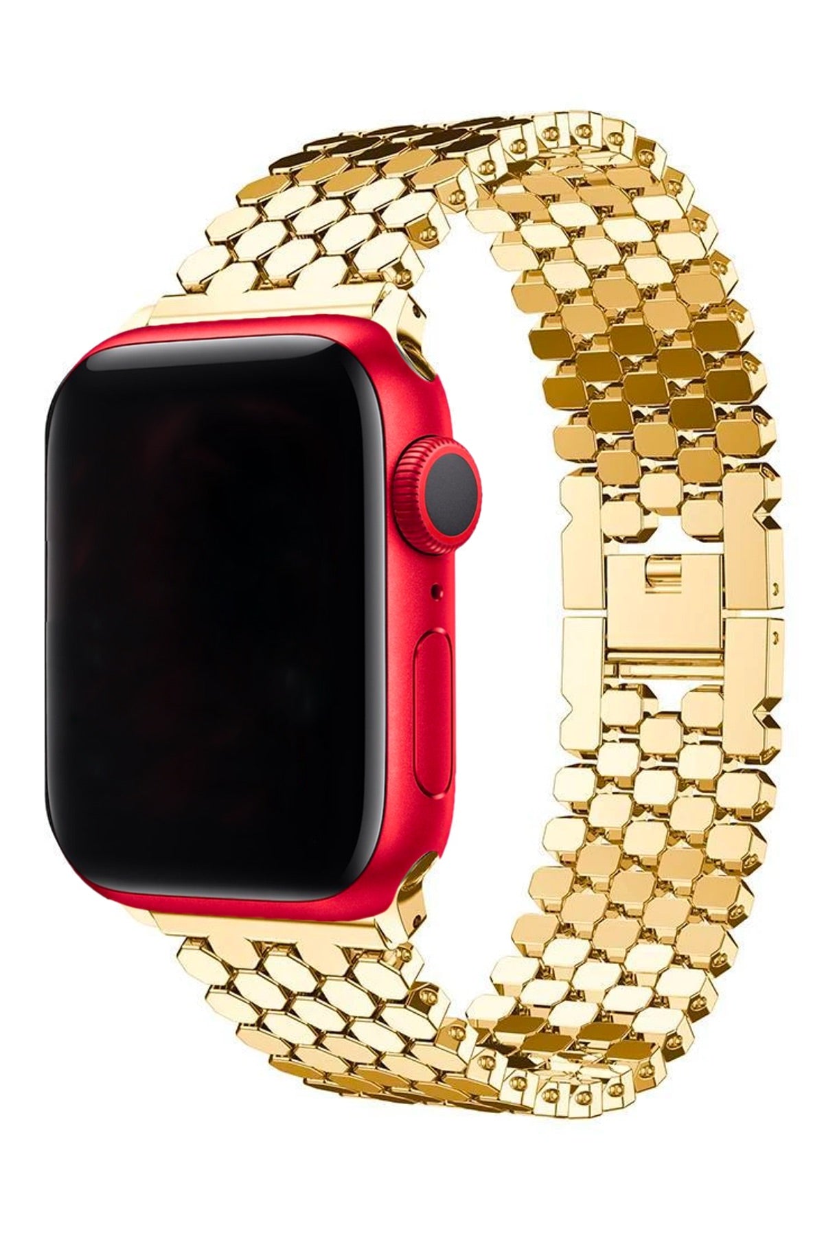 Apple Watch Uyumlu Simetro Loop Çelik Kordon Gold  bikordon