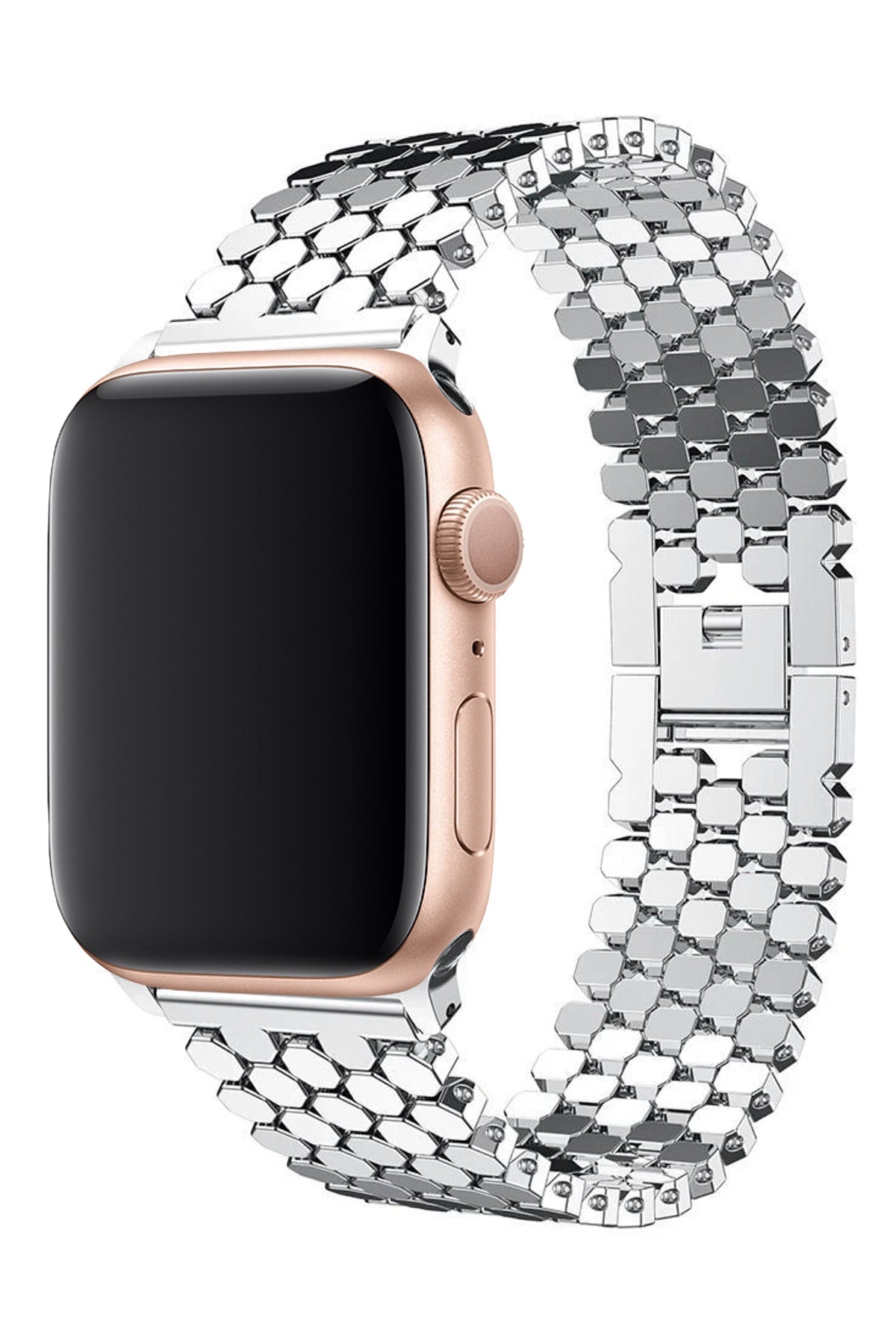 Apple Watch Uyumlu Simetro Loop Çelik Kordon Gümüş Gri  bikordon