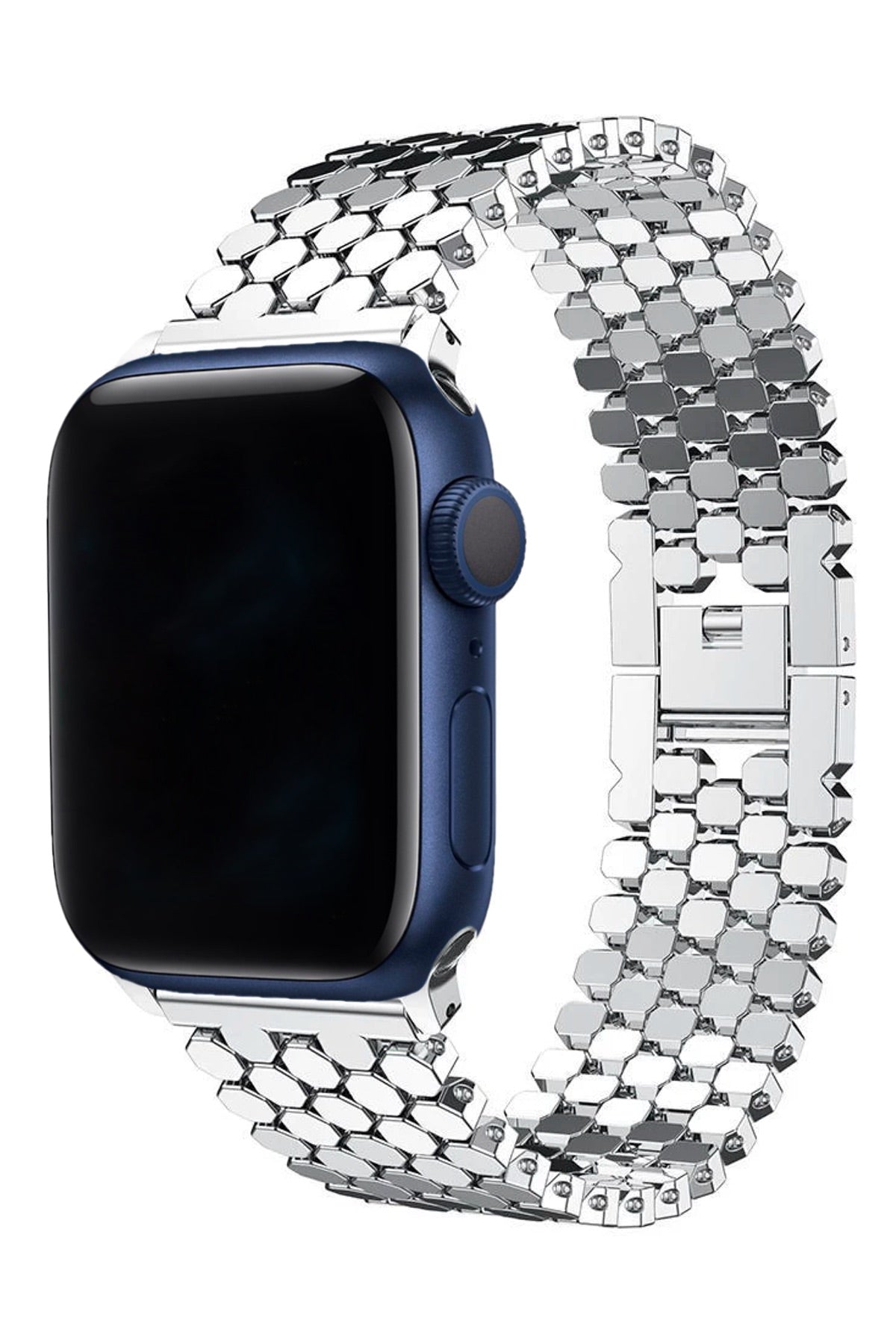 Apple Watch Uyumlu Simetro Loop Çelik Kordon Gümüş Gri  bikordon