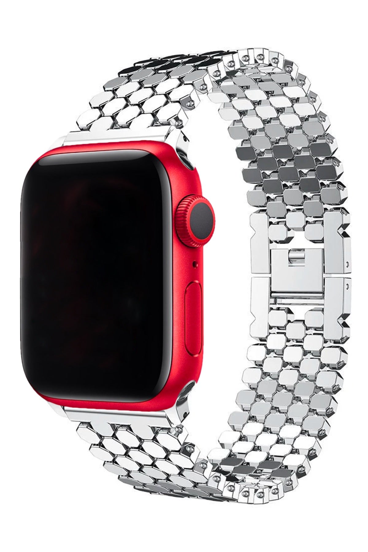 Apple Watch Uyumlu Simetro Loop Çelik Kordon Gümüş Gri  bikordon