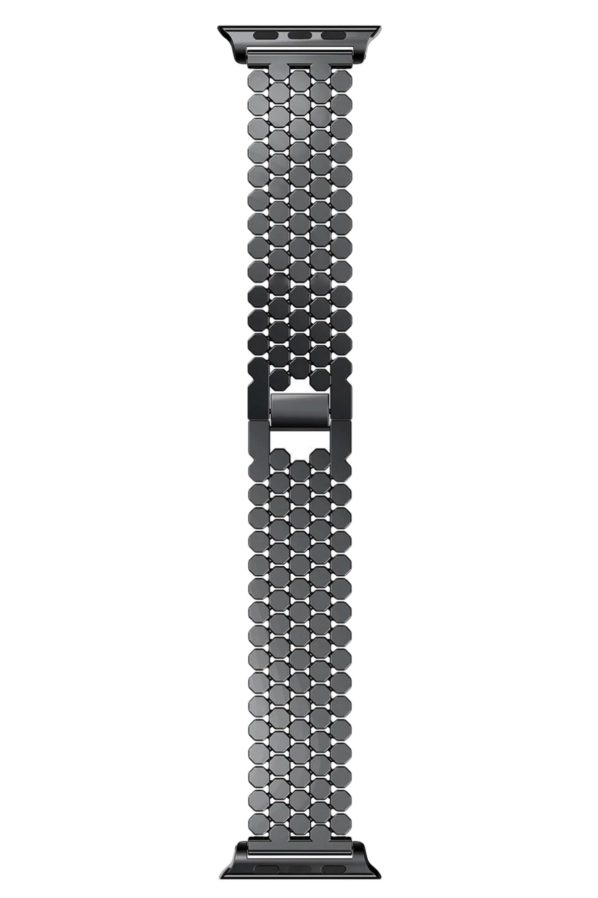 Apple Watch Uyumlu Simetro Loop Çelik Kordon Siyah  bikordon
