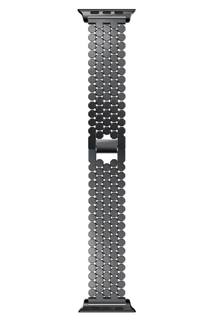 Apple Watch Uyumlu Simetro Loop Çelik Kordon Siyah  bikordon