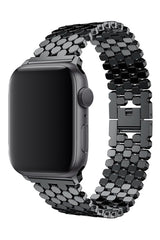 Apple Watch Uyumlu Simetro Loop Çelik Kordon Siyah