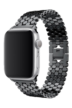 Apple Watch Uyumlu Simetro Loop Çelik Kordon Siyah  bikordon