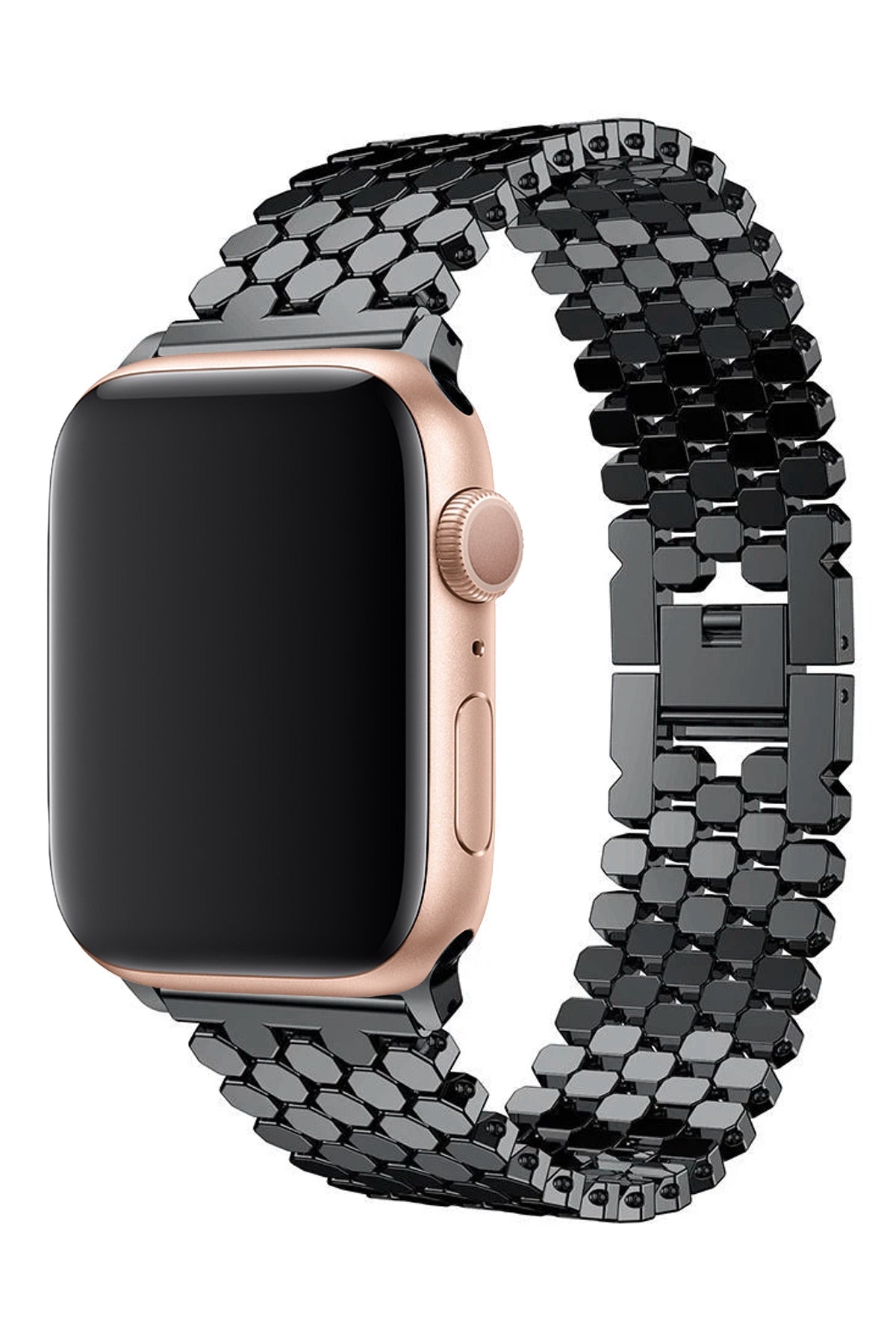 Apple Watch Uyumlu Simetro Loop Çelik Kordon Siyah  bikordon
