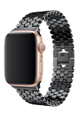 Apple Watch Uyumlu Simetro Loop Çelik Kordon Siyah