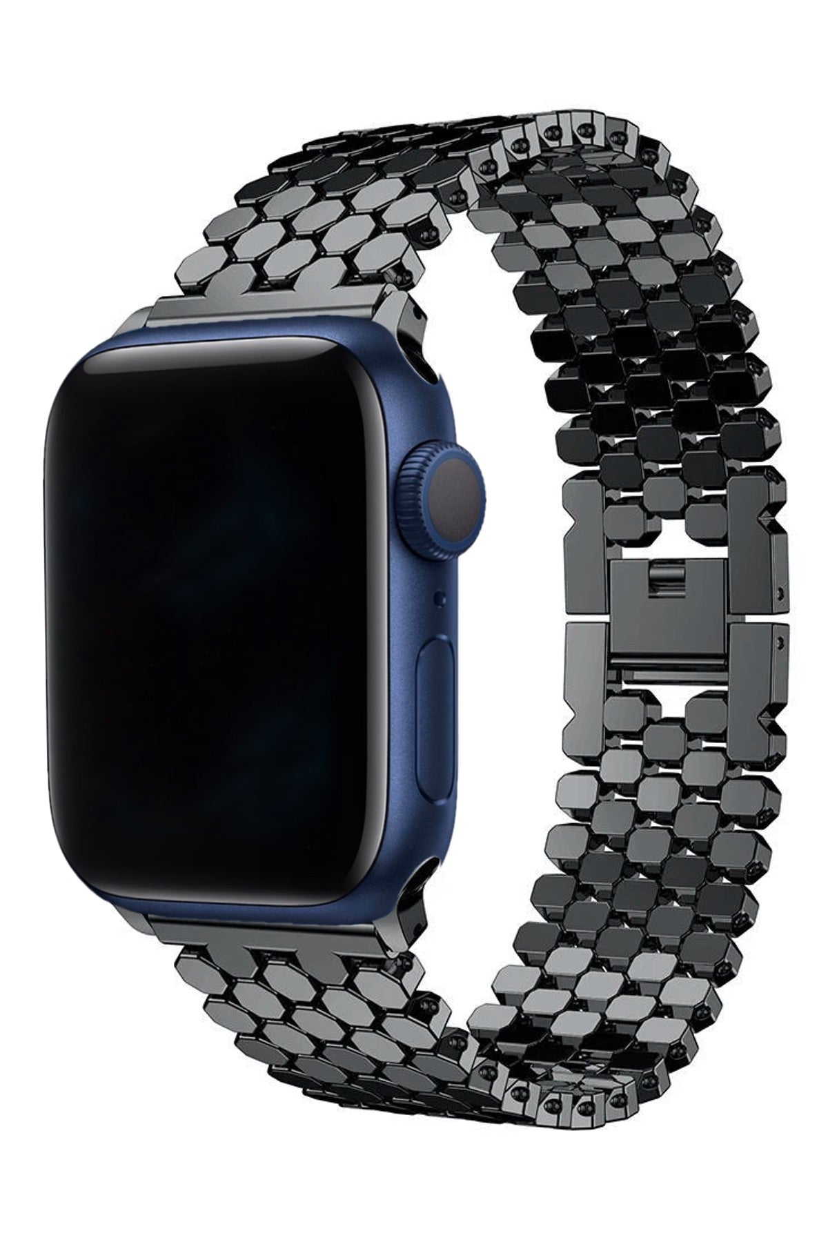 Apple Watch Uyumlu Simetro Loop Çelik Kordon Siyah  bikordon