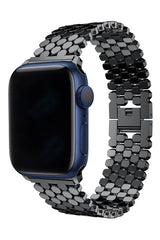 Apple Watch Uyumlu Simetro Loop Çelik Kordon Siyah