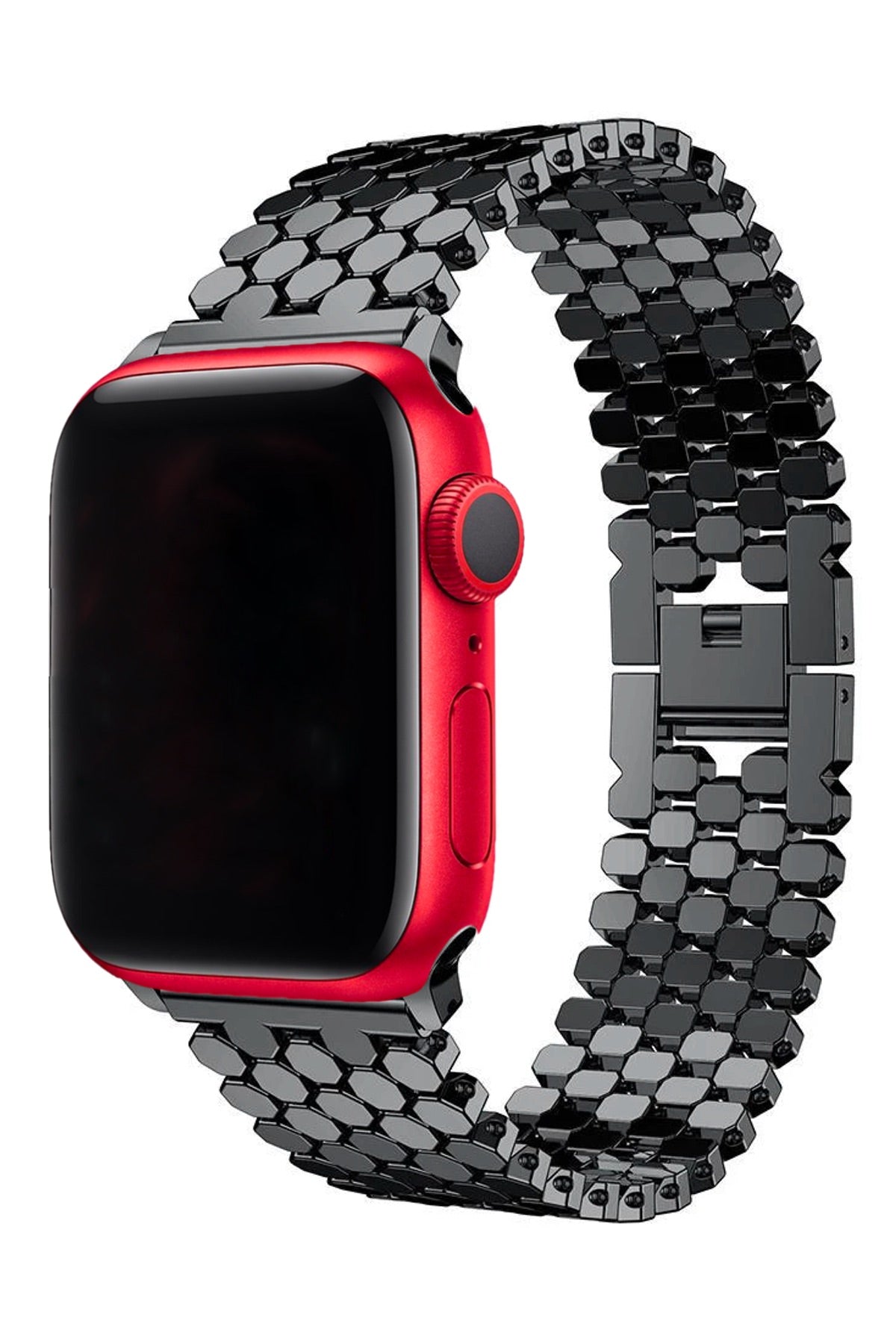 Apple Watch Uyumlu Simetro Loop Çelik Kordon Siyah  bikordon