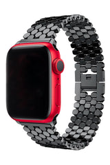 Apple Watch Uyumlu Simetro Loop Çelik Kordon Siyah