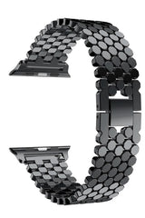 Apple Watch Uyumlu Simetro Loop Çelik Kordon Siyah