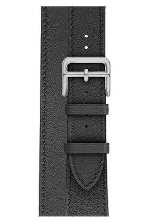 Apple Watch Compatible Spiralis Leather Band Black 