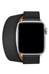Apple Watch Uyumlu Spiralis Deri Kordon Siyah