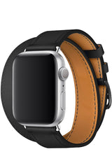 Apple Watch Uyumlu Spiralis Deri Kordon Siyah