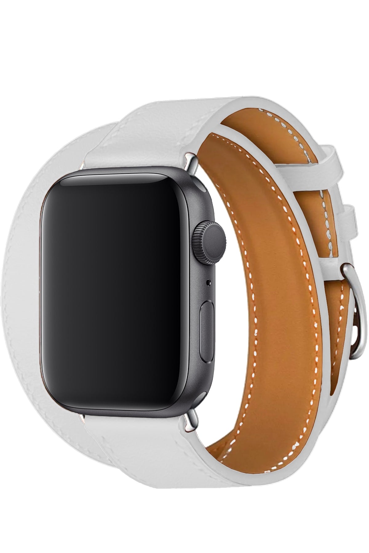 Apple Watch Uyumlu Spiralis Deri Kordon Snow  bikordon