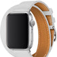 Apple Watch Uyumlu Spiralis Deri Kordon Snow  bikordon