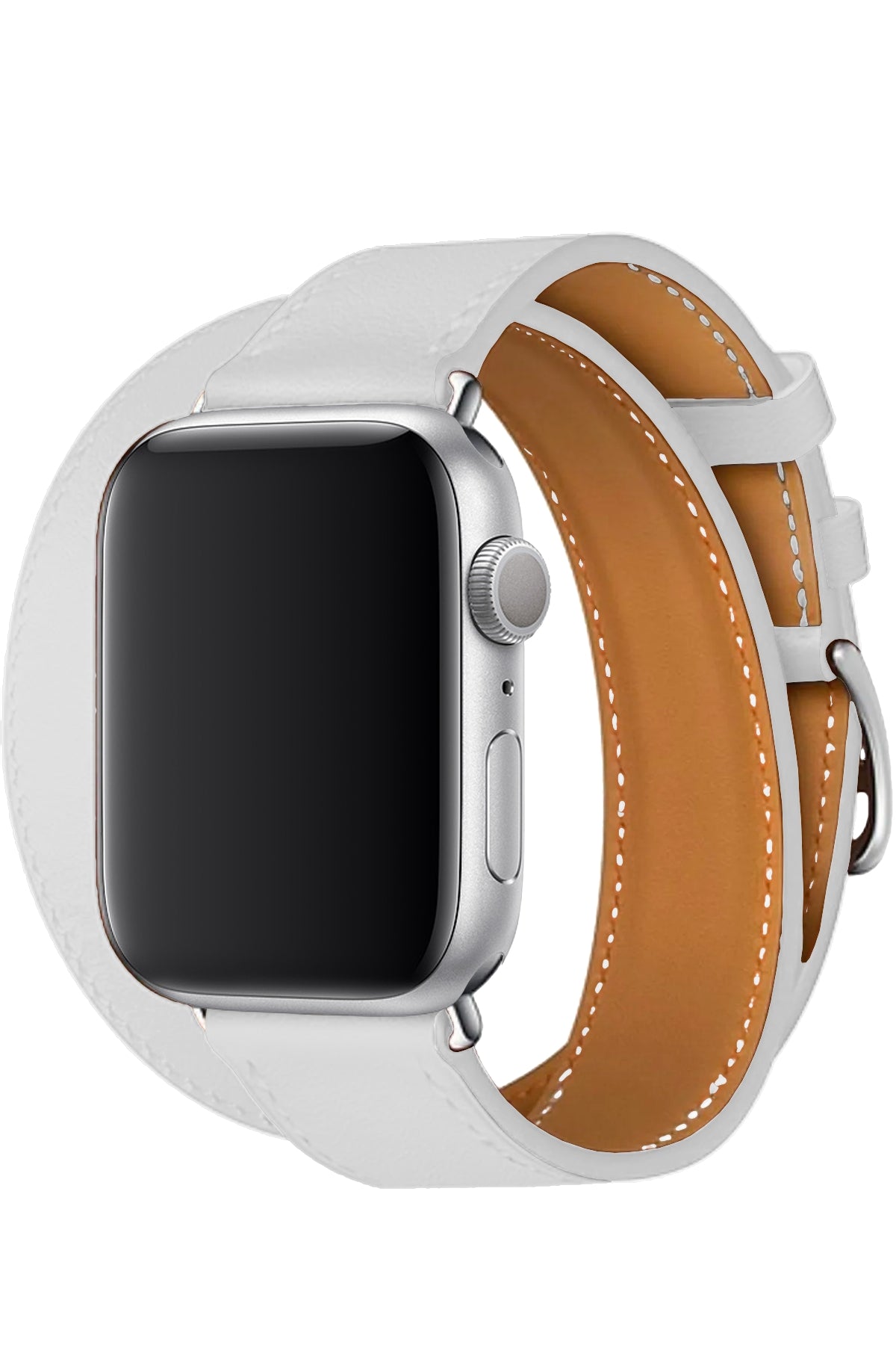 Apple Watch Uyumlu Spiralis Deri Kordon Snow  bikordon