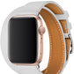 Apple Watch Uyumlu Spiralis Deri Kordon Snow  bikordon