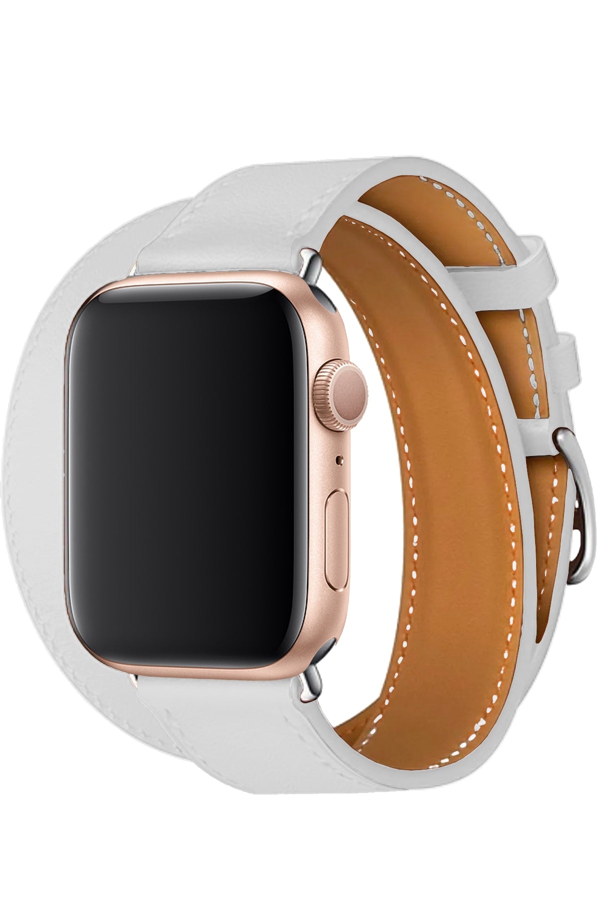 Apple Watch Uyumlu Spiralis Deri Kordon Snow  bikordon