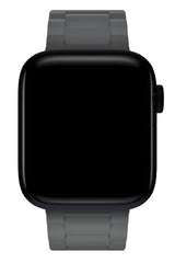 Apple Watch Uyumlu Soft Buckle Silikon Kordon Carbon Gray
