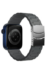 Apple Watch Uyumlu Soft Buckle Silikon Kordon Carbon Gray