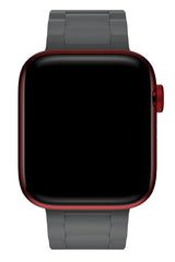 Apple Watch Uyumlu Soft Buckle Silikon Kordon Carbon Gray