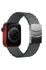 Apple Watch Uyumlu Soft Buckle Silikon Kordon Carbon Gray