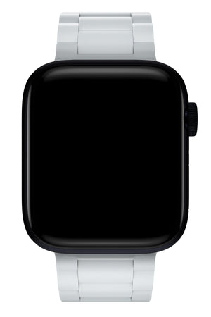 Apple Watch Compatible Soft Buckle Silicone Band Pearl 