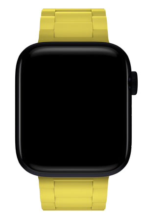Apple Watch Uyumlu Soft Buckle Silikon Kordon Yellow Tan  bikordon