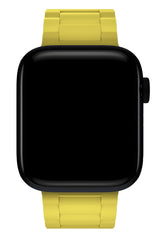 Apple Watch Uyumlu Soft Buckle Silikon Kordon Yellow Tan