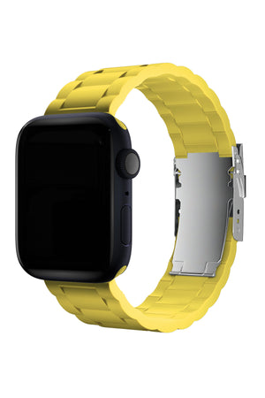 Apple Watch Uyumlu Soft Buckle Silikon Kordon Yellow Tan  bikordon