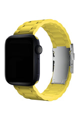 Apple Watch Uyumlu Soft Buckle Silikon Kordon Yellow Tan