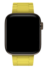 Apple Watch Uyumlu Soft Buckle Silikon Kordon Yellow Tan