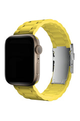 Apple Watch Uyumlu Soft Buckle Silikon Kordon Yellow Tan