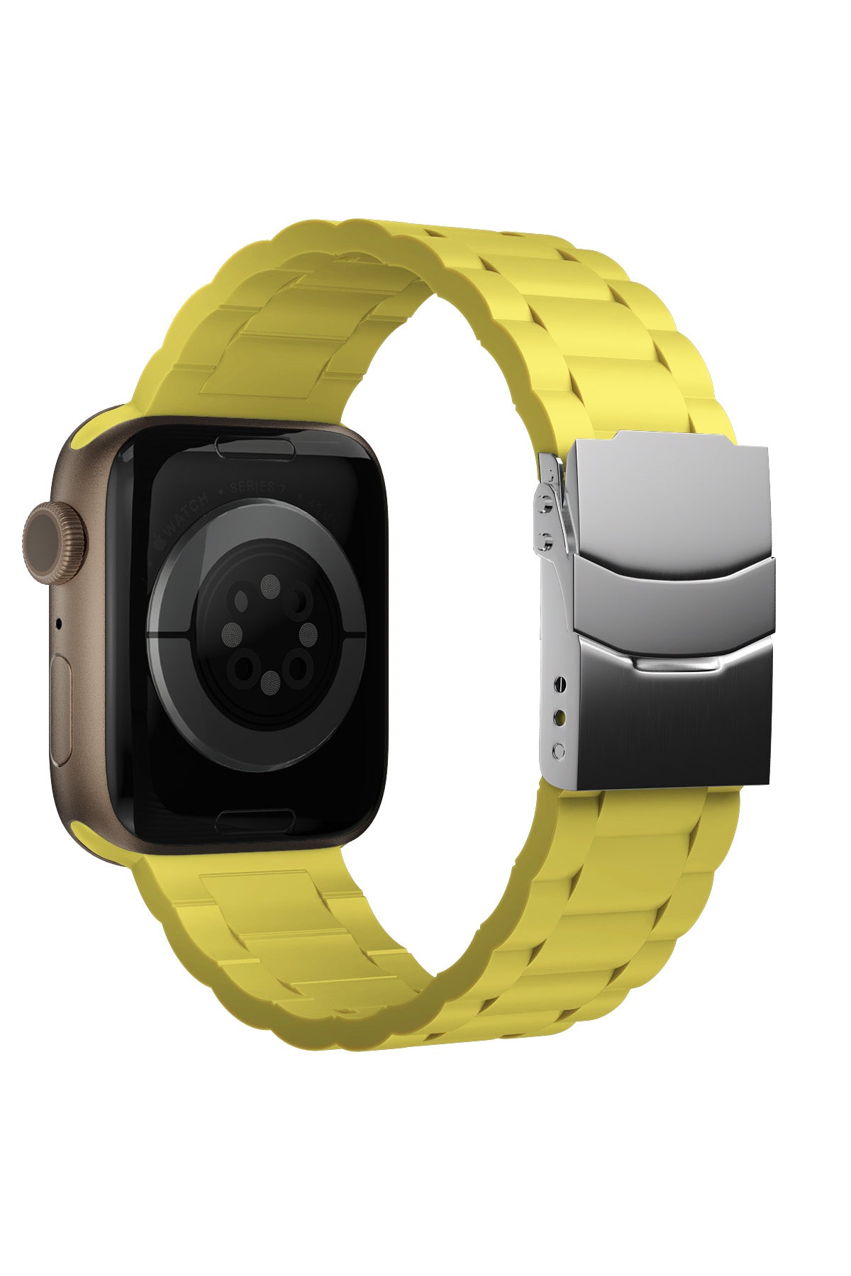 Apple Watch Uyumlu Soft Buckle Silikon Kordon Yellow Tan  bikordon