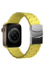 Apple Watch Uyumlu Soft Buckle Silikon Kordon Yellow Tan