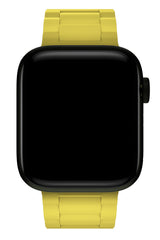 Apple Watch Uyumlu Soft Buckle Silikon Kordon Yellow Tan